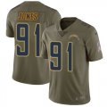 Nike Chargers #91 Justin Jones Olive Salute To Service Limited Jersey