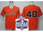 2012 world series mlb san francisco giants #40 bumgarner orange