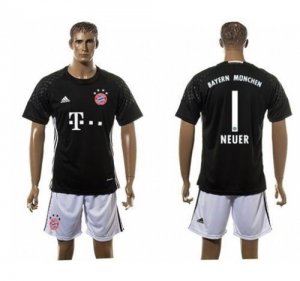 Bayern Munchen #1 Neuer Goalkeeper Black Soccer Club Jersey