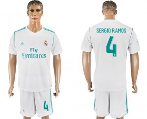 2017-18 Real Madrid 4 SERGIO RAMOS Home Soccer Jersey