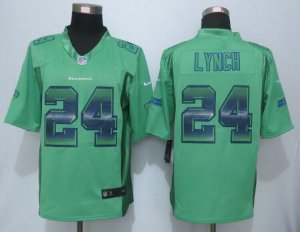 2015 New Nike Seattle Seahawks #24 Lynch Green Strobe Jerseys(Limited)