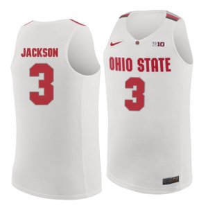 Ohio State Buckeyes 3 C.J. Jackson White College Basketball Jersey