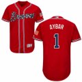 Men's Majestic Atlanta Braves #1 Erick Aybar Red Flexbase Authentic Collection MLB Jersey