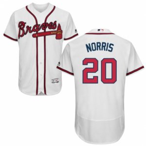 Men\'s Majestic Atlanta Braves #20 Bud Norris White Flexbase Authentic Collection MLB Jersey