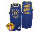 Mens Adidas Golden State Warriors #24 Rick Barry Swingman Royal Blue Throwback The City 2017 The Finals Patch NBA Jersey