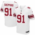 Men's Nike New York Giants #91 Kelvin Sheppard Elite White NFL Jersey