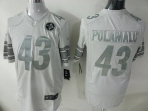 Nike NFL Pittsburgh Steelers #43 Troy Polamalu white Platinum(Game)