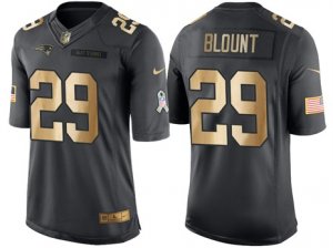 Nike New England Patriots #29 LeGarrette Blount 2016 Christmas Gold Mens NFL Limited Salute to Service Jersey