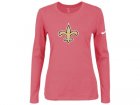 Nike New Orleans Saints Women's Of The City Long Sleeve Tri-Blend T-Shirt - Pink
