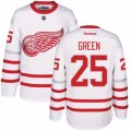 Mens Reebok Detroit Red Wings #25 Mike Green Authentic White 2017 Centennial Classic NHL Jersey