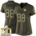 Women Nike Broncos #88 Demaryius Thomas Green Super Bowl 50 Stitched Salute to Service Jersey