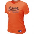 Women MLB Houston Astros Orange Nike Short Sleeve Practice T-Shirt