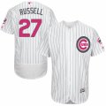 Men's Majestic Chicago Cubs #27 Addison Russell Authentic White 2016 Mother's Day Fashion Flex Base MLB Jersey