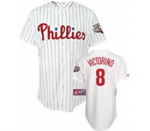 mlb philadelphia phillies #8 victorino white(red strip)