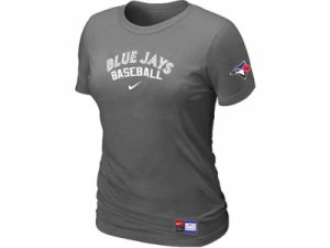 Women Toronto Blue Jays Nike D.Grey Short Sleeve Practice T-Shirt