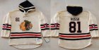 Chicago Blackhawks #81 Marian Hossa Cream Heavyweight Pullover Hoodie Stitched NHL Jersey