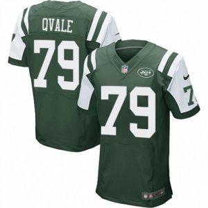 Mens Nike New York Jets #79 Brent Qvale Elite Green Team Color NFL Jersey