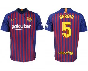 2018-19 Barcelona 5 SERGIO Home Thailand Soccer Jersey