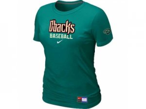 Wome Arizona Diamondbacks Crimson Nike L.Green Short Sleeve Practice T-Shirt