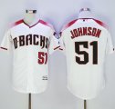 Arizona Diamondbacks #51 Randy Johnson White-Brick New Cool Base Stitched Baseball Jersey