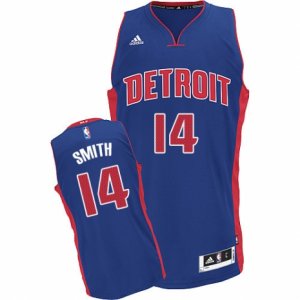 Mens Adidas Detroit Pistons #14 Ish Smith Swingman Royal Blue Road NBA Jersey