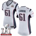 Womens Nike New England Patriots #61 Marcus Cannon Elite White Super Bowl LI 51 NFL Jersey