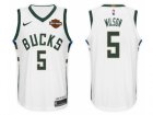 Nike NBA Milwaukee Bucks #5 D.J. Wilson Jersey 2017-18 New Season White Jersey