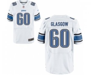 Men\'s Nike Detroit Lions #60 Graham Glasgow Elite White NFL Jersey