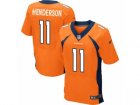 Mens Nike Denver Broncos #11 Carlos Henderson Elite Orange Team Color NFL Jersey