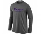 Nike Minnesota Vikings Authentic font Long Sleeve T-Shirt D.Grey