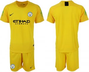 2018-19 Manchester City Yellow Goalkeeper Soccer Jersey