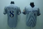 mlb milwaukee brewers #8 braun grey