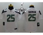 2015 Super Bowl XLIX nike youth nfl jerseys seattle seahawks #25 sherman white[nike Limited]