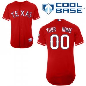 Customized Texas Rangers Jersey Red Cool Base Baseball