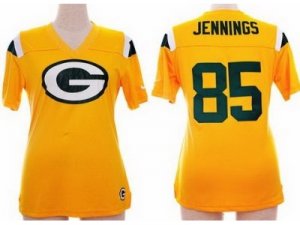 Nike Women Green Bay Packers #85 Greg Jennings Yellow FEM FAN Field Flirt Fashion Jersey