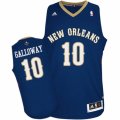 Mens Adidas New Orleans Pelicans #10 Langston Galloway Swingman Navy Blue Road NBA Jersey