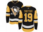 Mens Adidas Pittsburgh Penguins #19 Bryan Trottier Authentic Black Home NHL Jersey