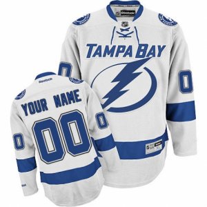 Men\'s Reebok Tampa Bay Lightning Customized Authentic White Away NHL Jersey