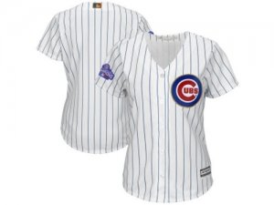 Women Chicago Cubs Blank White 2017 Gold Program Cool Base Stitched MLB Jersey