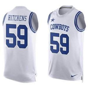 Nike Dallas Cowboys #59 Anthony Hitchens White Men\'s Stitched NFL Limited Tank Top Jersey