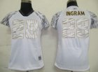 women nfl new orleans saints #28 ingram zebra field flirt fashion white[zebra]