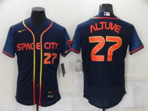 Astros #27 Jose Altuve Navy Nike 2022 City Connect Flexbase Jersey