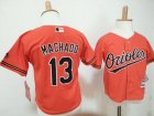 Orioles #13 Manny Machado Orange Toddler Jersey