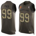 Mens Nike Cleveland Browns #99 Stephen Paea Limited Green Salute to Service Tank Top NFL Jersey