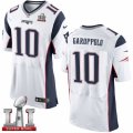 Mens Nike New England Patriots #10 Jimmy Garoppolo Elite White Super Bowl LI 51 NFL Jersey