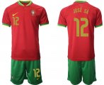 Portugal# 12 JOSE SA Home 2022 FIFA World Cup Qatar Soccer Jersey