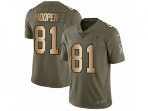 Men Nike Atlanta Falcons #81 Austin Hooper Limited Olive Gold 2017 Salute to Service NFL Jersey