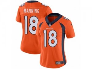 Women Nike Denver Broncos #18 Peyton Manning Vapor Untouchable Limited Orange Team Color NFL Jersey