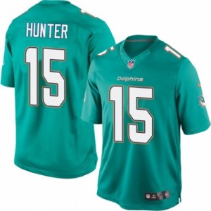 Mens Nike Miami Dolphins #15 Justin Hunter Limited Aqua Green Team Color NFL Jersey