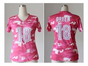 Nike women jerseys cincinnati bengals #18 green pink[fashion camo]